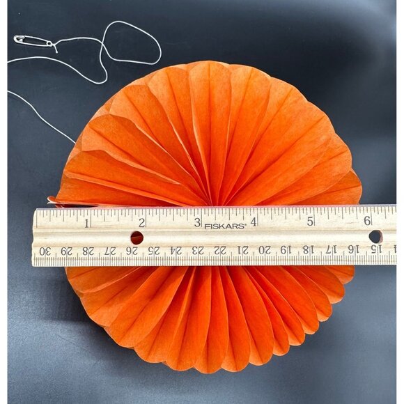 Vintage Beistle Halloween Pumpkins Honeycomb Tissue Paper Centerpieces USA Retro - Picture 10 of 10